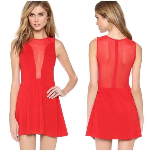 For Love And Lemons Dresses & Skirts - For Love and Lemons Red Hot Lulu Mesh Dress